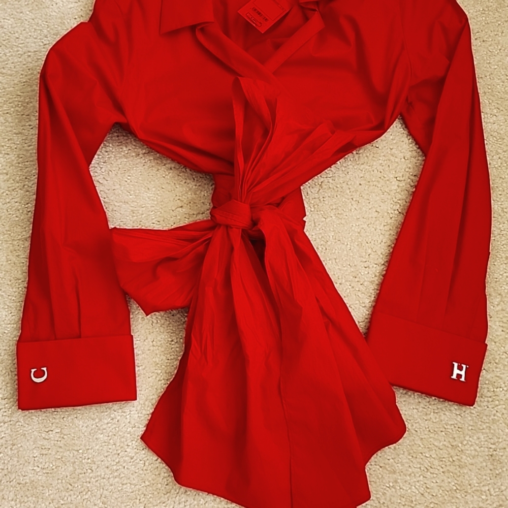 Carolina-Herrera Red Shirt sz 6